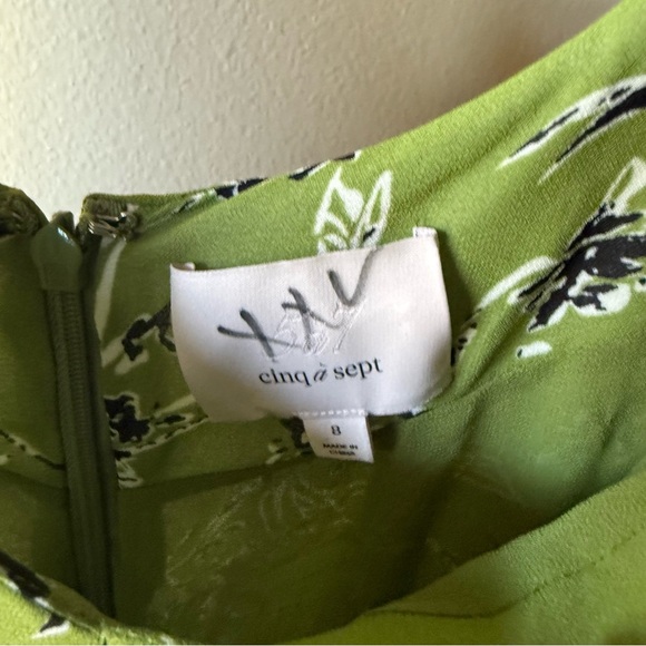 Cinq à Sept Green Floral Long Sleeve Dress - Picture 3 of 4